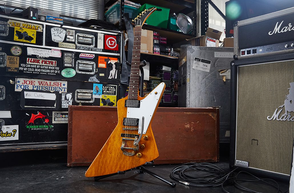 See Slash’s Bigsby-equipped 1958 Gibson Explorer