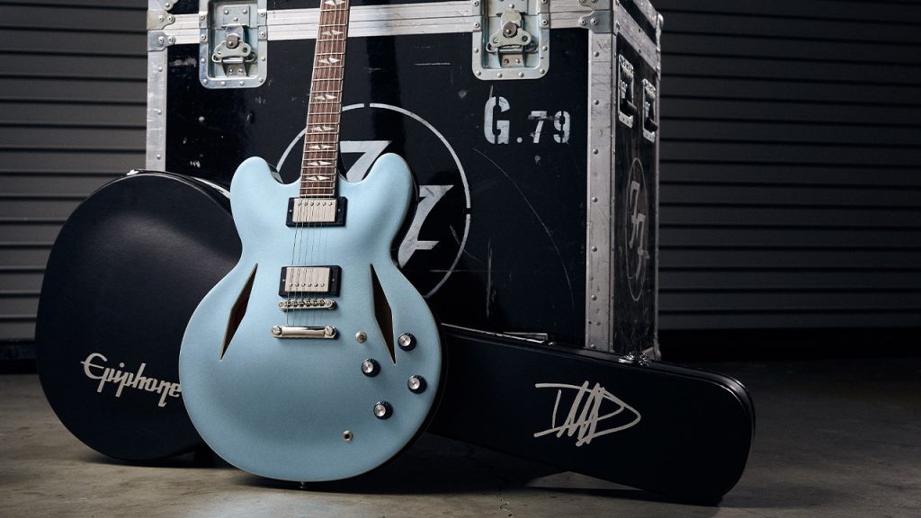 The Epiphone Dave Grohl DG-335 and hardshell case