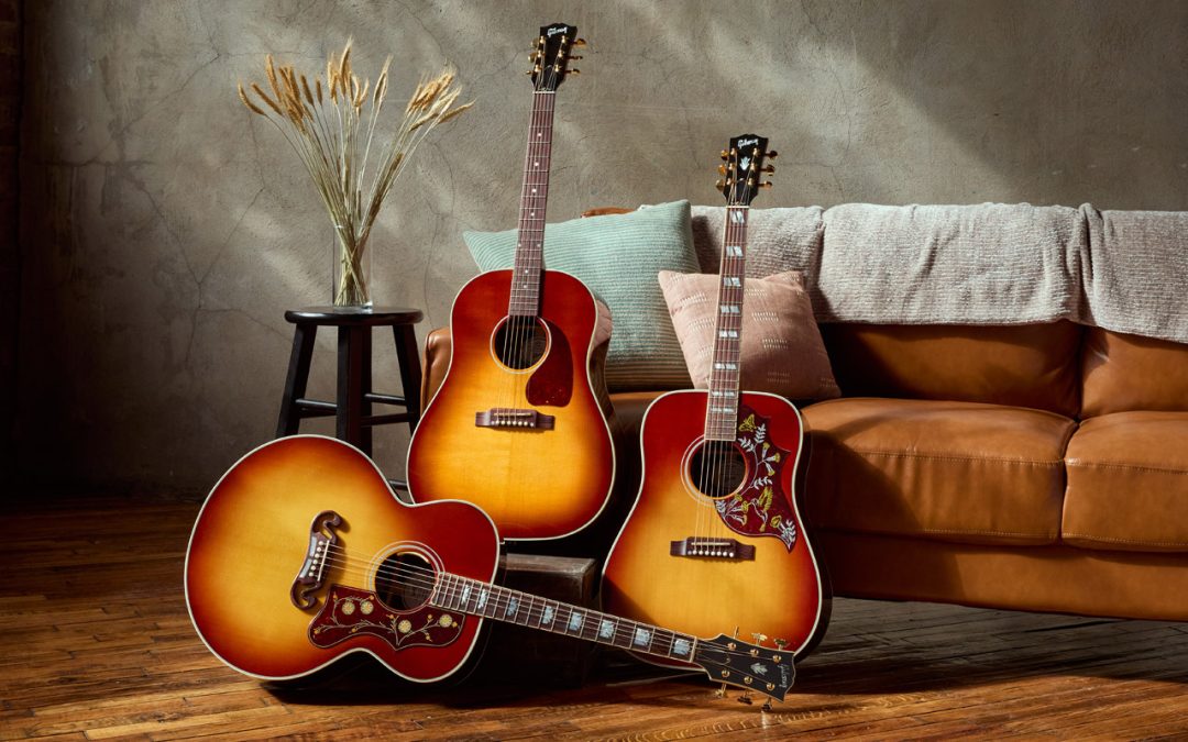 Gibson elevates its J-45, SJ-200, and Hummingbird Standard models with Rosewood backs and sides