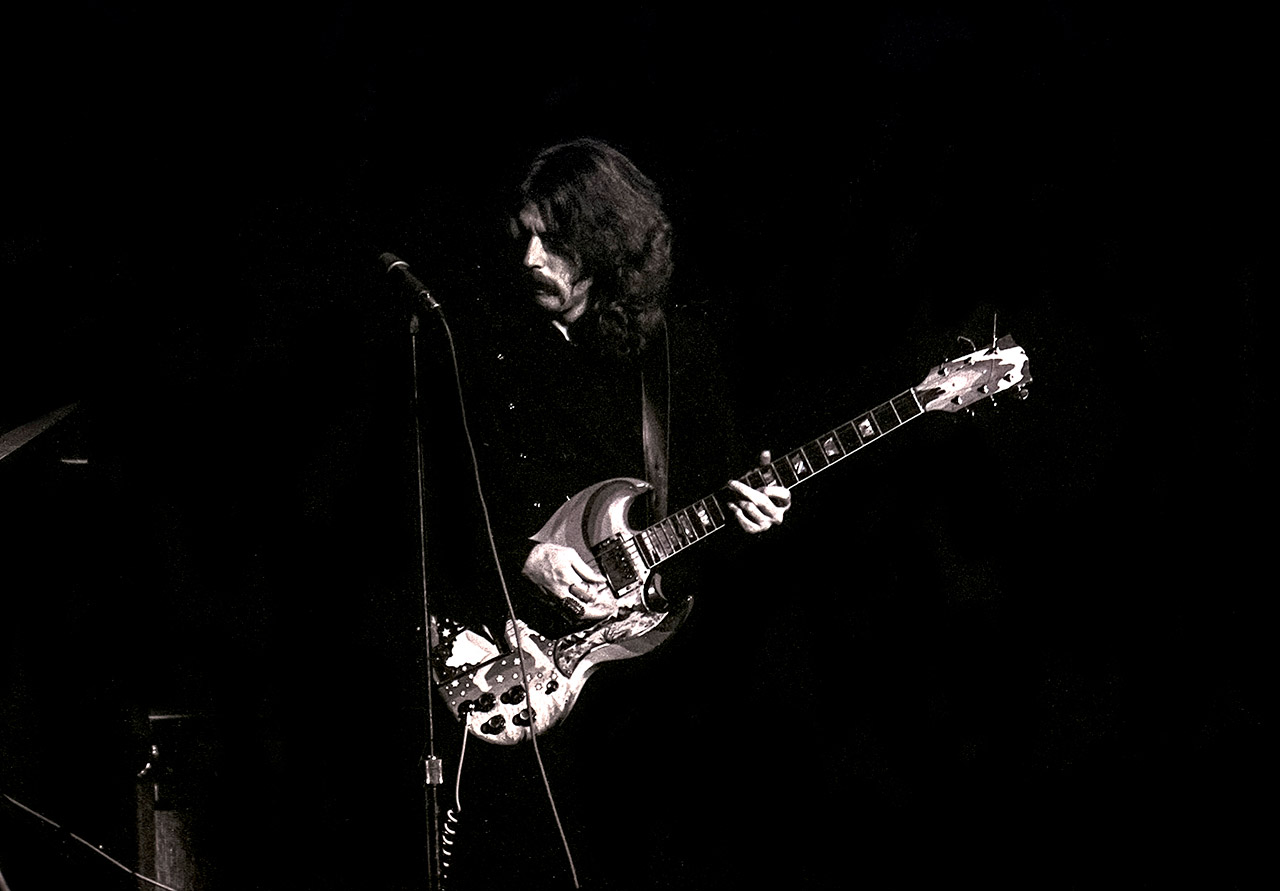 English rock and blues guitarist, singer, and songwriter, Eric Clapton, performs as a member of Cream at the Sam Houston Coliseum on March 31, 1968, in Houston, TX. (Photo by Jeff Hochberg/Getty Images)