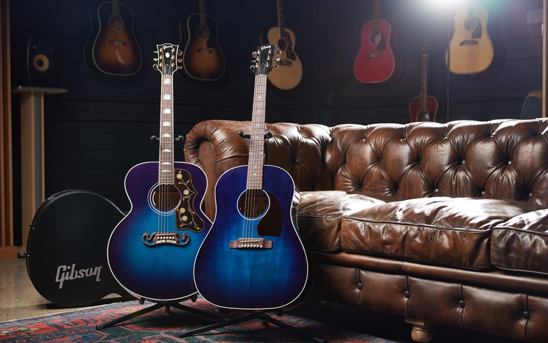 Gibson SJ-200 Standard and J-45 Standard Acoustic Guitars Now Available in Exclusive Blueberry Burst Finish