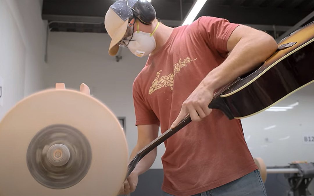 Video: Take a closer look at the buffing process on Gibson acoustic guitars