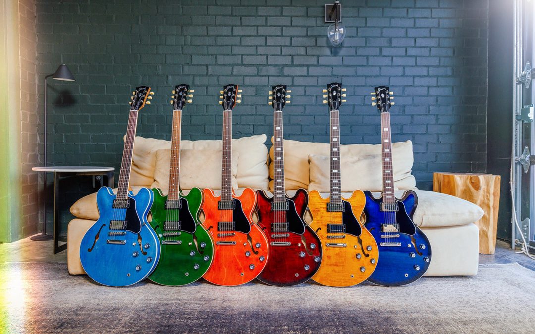 Make a statement with the new Gibson Custom Color Series ES-335 and ES-335 Figured