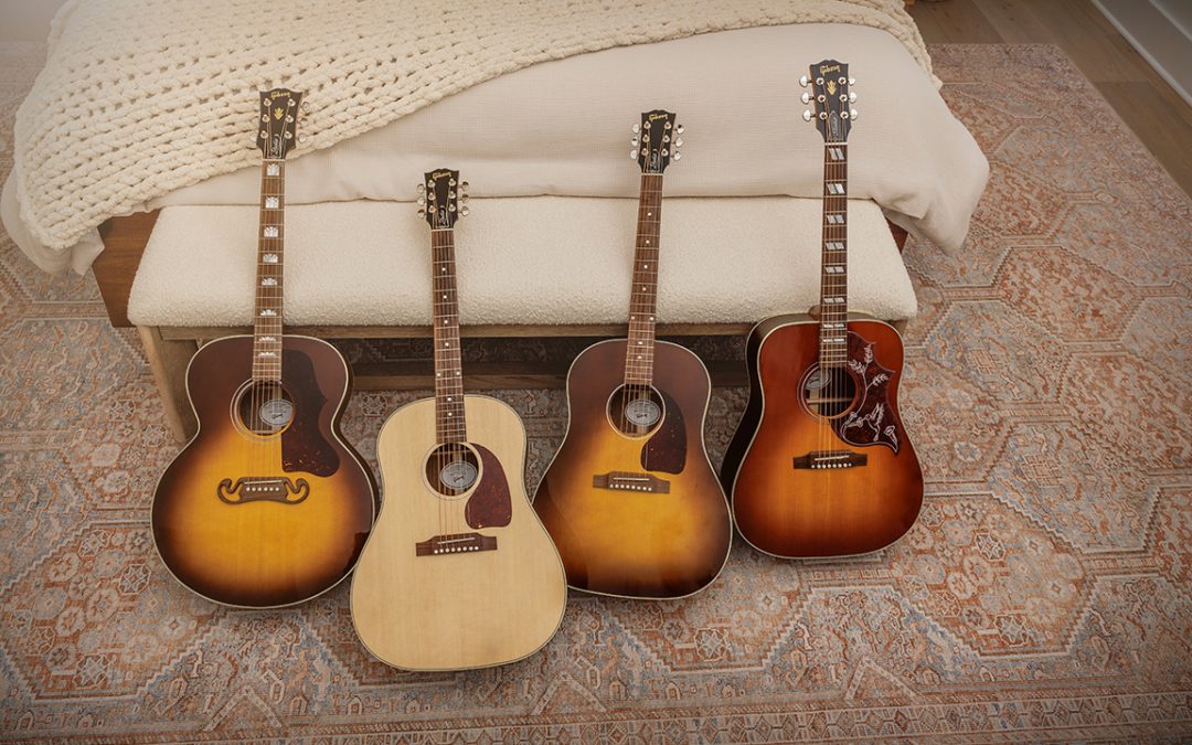 Gibson SJ-200 Studio, J-45 Studio and Hummingbird Studio acoustic guitars are now available with gloss tops